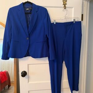 Zara Deep Blue Blazer and Trousers Set